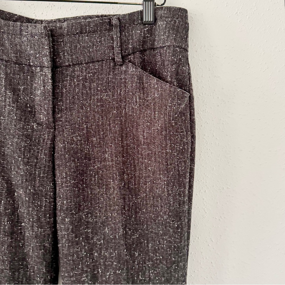 NY&Co Tweed Mid-Rise Straight Leg Trouser Pants Women's 6 Petite Brown-Grey 6P - Picture 2 of 8